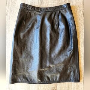 Vintage Anne Klein Leather Pencil Skirt Size 6